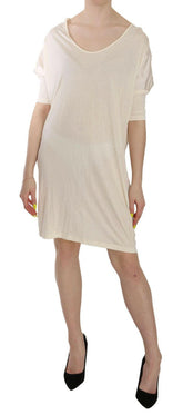 Costume National Cream Round Neck Knee Length Dress -   -  Costume National.
